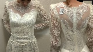 I try on VINTAGE Wedding Dresses from the thrift store