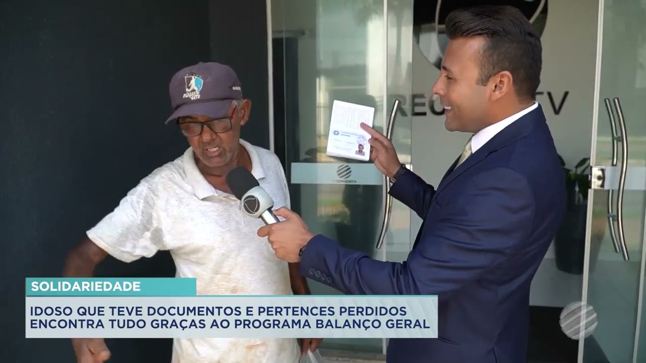 IDOSO QUE TEVE DOCUMENTOS E PERTENCES PERDIDOS ENCONTRA TUDO GRAÇAS AO PROGRAMA BALANÇO GERAL
