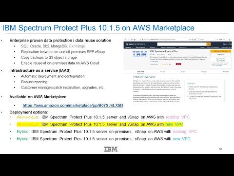 IBM Spectrum Protect Plus 10.1.5 All-on-Cloud Server & vSnap on AWS, NEW VPC - Demo