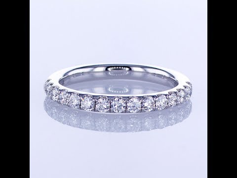 (PT 1)  0.57CT 18KT WHITE GOLD WEDDING BAND W/ SHARED PRONGS