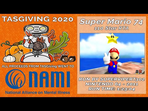 Super Mario 74 110 Star RTA by SuperViperT302 (TASGiving 2020)