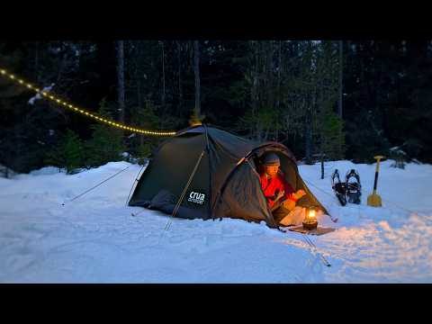 Winter Camping in an Insulated Tent (NO HEAT)