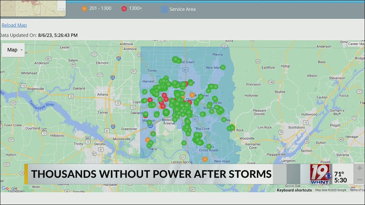 Damage Reported, Thousands Without Power After Sunday Storms | August 6, 2023 | WHNT News 19 Sunday