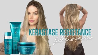 KÉRASTASE RESISTANCE FULL LINE REVIEW AND TRY ON- treatment for very damaged chemically treated hair