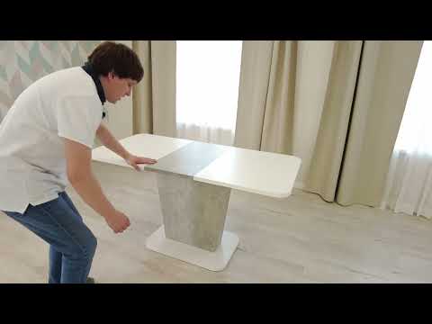 Миниатюра изображения товара Обеденный стол Tetchair Gent 110-145x686x75.5 (белый/бетон)