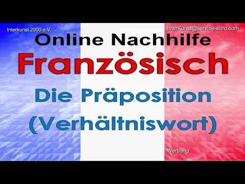 Online Nachhilfe Unterricht Französisch – die Präposition – Hausaufgabe & Prüfungsvorbereitung