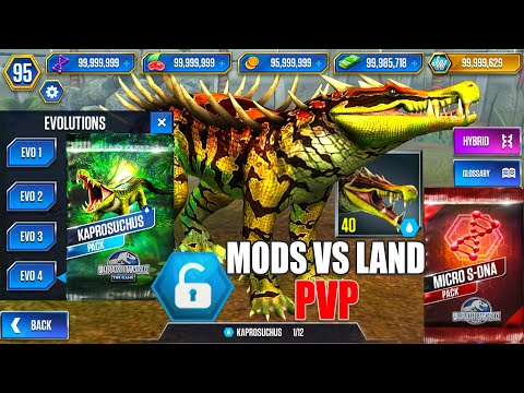 KAPROSUCHUS PACK MODS VS LAND PVP MICRO S DNA PACK | JURASSIC WORLD THE GAME