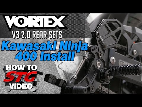 Vortex Racing Kawasaki Ninja 400 Rear-sets 2018-2023 Install/Review | Sportbike Track Gear