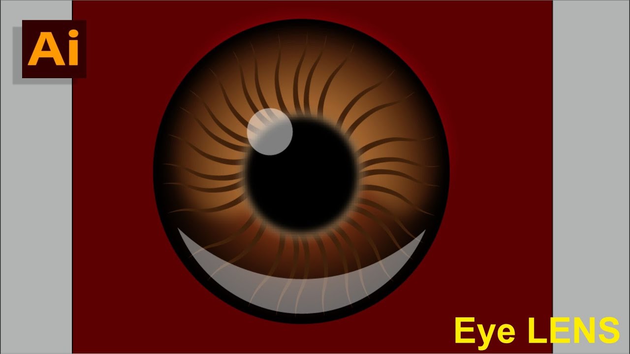 Illustrator tutorial for beginners| draw vector human eye lens