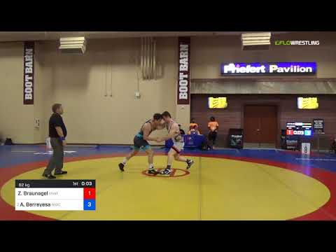 2018 Marine Corps US Open/UWW Junior Greco Roman 82 Quarters - Zachary Braunagel (Unat) Vs. Andrew