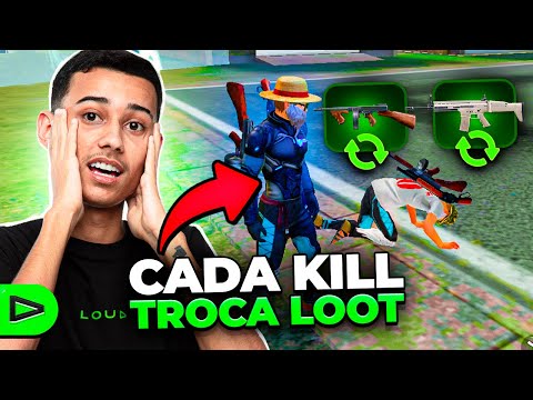 A CADA KILL TROCA DE LOOT COM O INIMIGO NO FREE FIRE!! LOUD