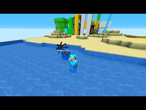 BUILD A BIG BEACH ON SKYBLOCK - Minecraft Skyblock