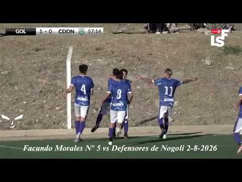 Así jugo Facundo Morales 5° CAI vs Defensores de Nogoli. Facha 1, Liga Sanluiseña de Fútbol 3-8-2026