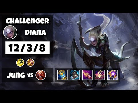 Diana vs Gragas KOREAN Challenger JUNGLE (12/3/8) - v11.10