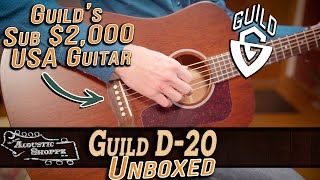 Video thumbnail for The BEST Intermediate USA Built Guitar | Guild D-20 Acoustic Guitar Review by The Acoustic Shoppe