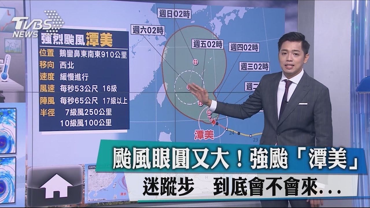 颱風眼圓又大!強颱「潭美」迷蹤步 到底會不會來...