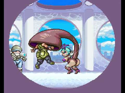 Oliv and Chlodie saves Pherl. Angler Girl vore videogame.