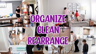 CLEAN WITH ME & ORGANIZE & REARRANGE FURNITURE! EXTREME CLEANING MOTIVATION! HOUSE RESET