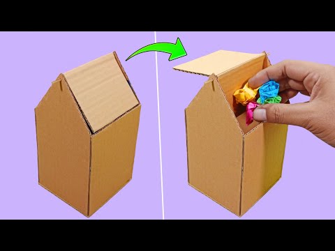 Easy Mini Dustbin‼️How To Make Trash Bin With Cardboard , Cardboard Dustbin Box