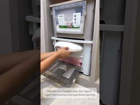 Gambar Stora Kotak Penyimpanan Dengan Roda 52x37x33 cm - Putih