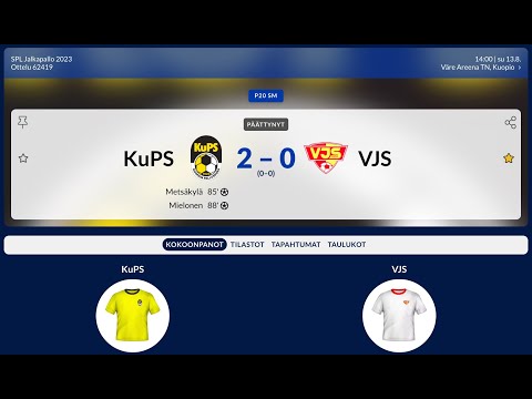 Jälkipelit SM 2023 KUPS - VJS 13.8.2023