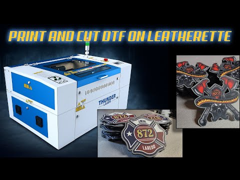 Thunder Nova Plus RF Laser Print & Cut - DTF on Leatherette Hat Patches - Full Setup & Results