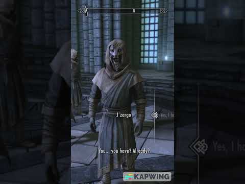 J'zargo: "Have you mastered the expert level destruction spells?" Skyrim Anniversary Edition