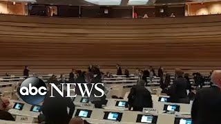 Diplomats walk out of Russian Foreign Minister&#39;s UN speech