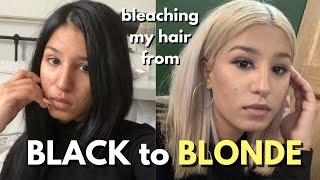 Bleaching My Hair at Home | *BLACK TO BLONDE*