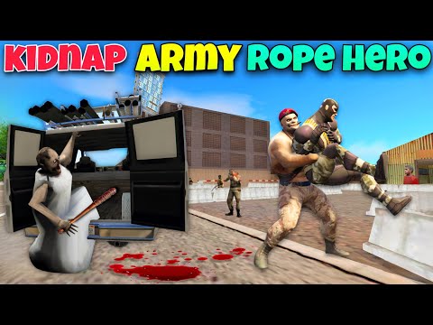 Army Rope Hero Kidnapped By Granny & Villan In Vice Town | Rope Hero Vice Town