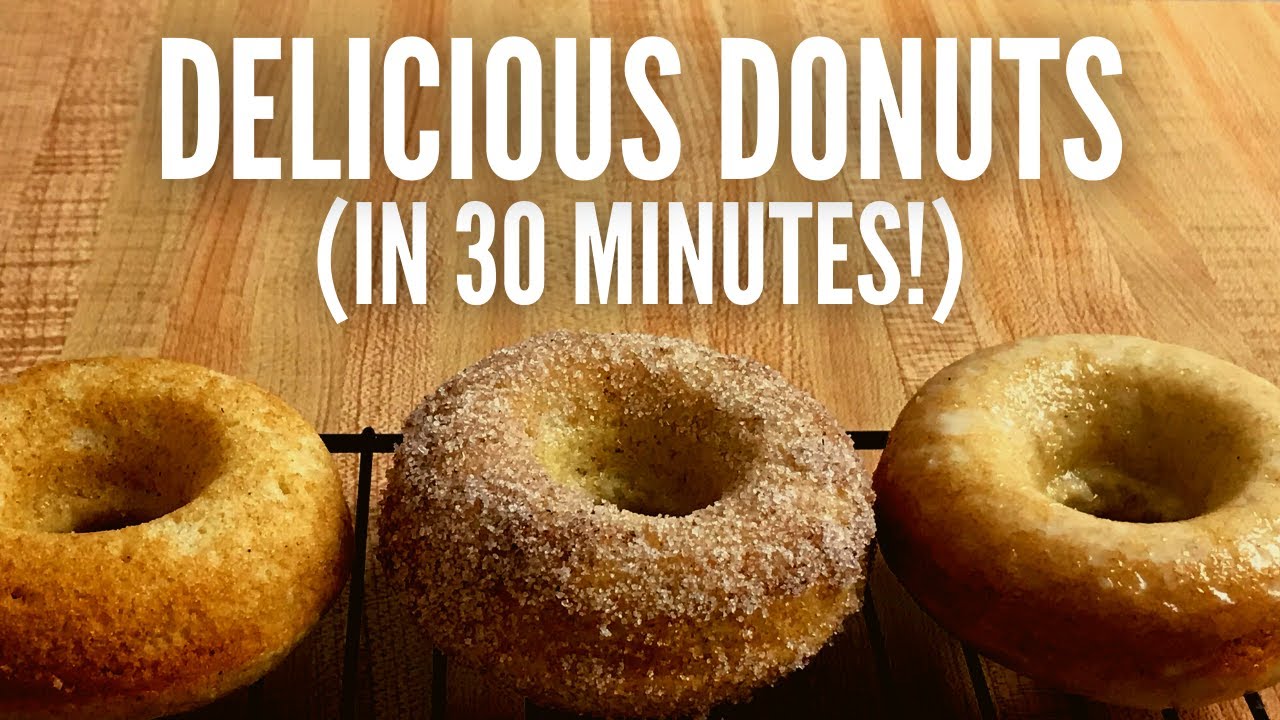 Baked Cake Donuts 3 ways - Easy old fashioned glazed, sugared and plain donuts