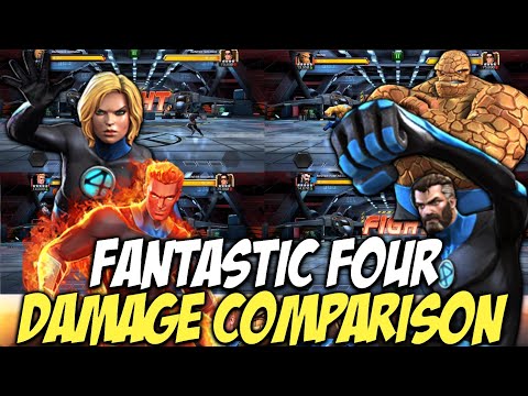 Fantastic Four Damage Comparison | Thing, Mr Fantastic, Torch & IW | Marvel Contest Of Champions