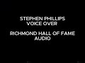 Stephen Philips Voice Over Recording For Richmond Hall Of Fame Function