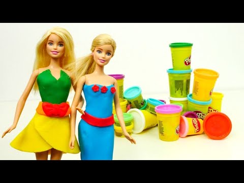 Spielspaß mit Knete. Barbies Kleider aus Knete. Play Doh Video auf Deutsch