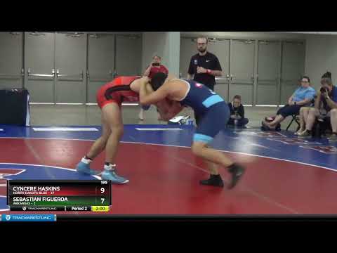 195 Lbs Round 1 (6 Team) - Cyncere Haskins, North Dakota Blue Vs Sebastian Figueroa, Arkansas 61ba