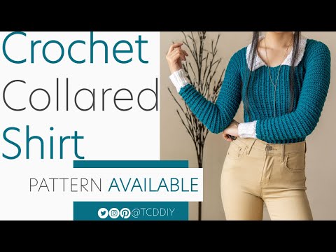 , title : 'Crochet Long Sleeve Collared Shirt | Pattern & Tutorial DIY'