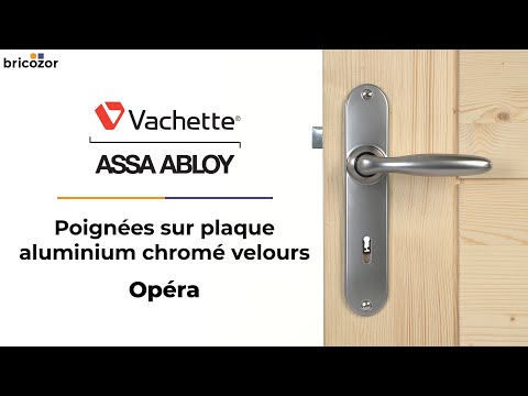 Poignées de porte sur plaques - chromé velours - Opéra VACHETTE