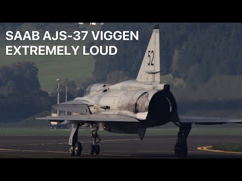 SAAB AJS-37 VIGGEN EXTREMELY LOUD TAKEOFF