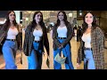 Mrunal Thakur Looking Stunning In White Sando Under Brown Shirt Casual Pants Spotted At Airport