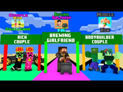 Minecraft, RICH RUN | BREWING GIRLFRIEND | COUPLE BODY BUILDER, - BIGSCHOOL Minecraft, ALL SEASON