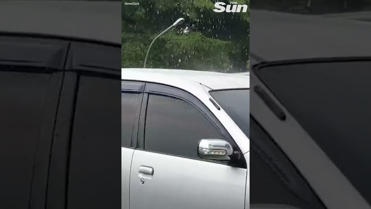 Rain pours on a single car in bizarre phenomenon #Shorts