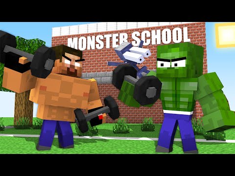 Monster School : BODYBUILDING FITNESS TRAINING CHALLENGE NEW EPISODE - Minecraft Funny Animation