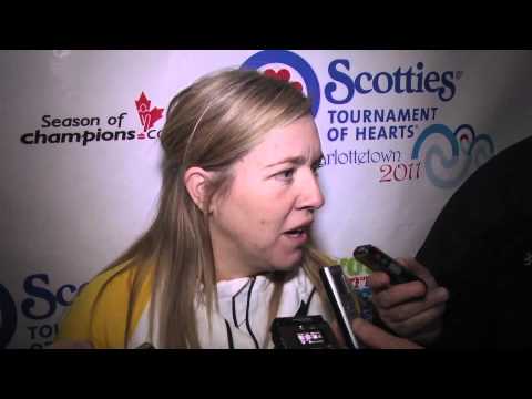 2011 Scotties Tournament of Hearts Draw 13 Media Scrum