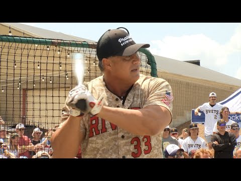 Exclusive: Jose Canseco puts on a show in Rockford, mashing home runs into the Rock River