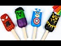 Ice Cream Mix Superheroes Marvel With Clay Hulk Captain America Spiderman Black Panther