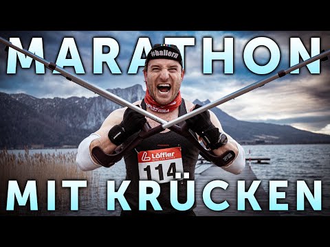 Ich laufe einen MARATHON MIT KRÜCKEN | Das härteste Selbstexperiment!