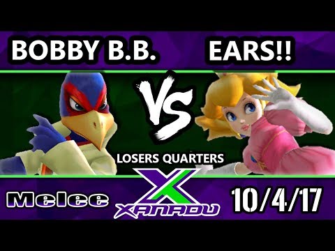 S@X 222 Melee - Bobby Big Ballz (Falco) Vs. Ears!! (Peach) - Smash Melee Losers Quarters - SSBM