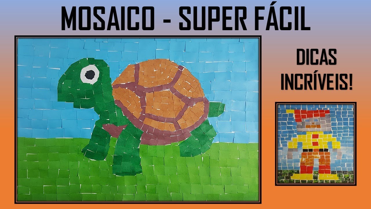 MOSAICO DE PAPEL - Super Fácil- Artes Visuais- Passo a Passo