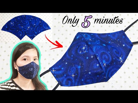 It only takes 5 minutes to sew a simple mask | Face mask sewing tutorial | DIY face mask at home