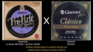 Video thumbnail for Comparativo D'addario Pro Arte EJ44 x Giannini Clássico by Alexandre Unruh